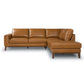 Lawrence Leather Sectional Sofa, Tan, Right Chaise