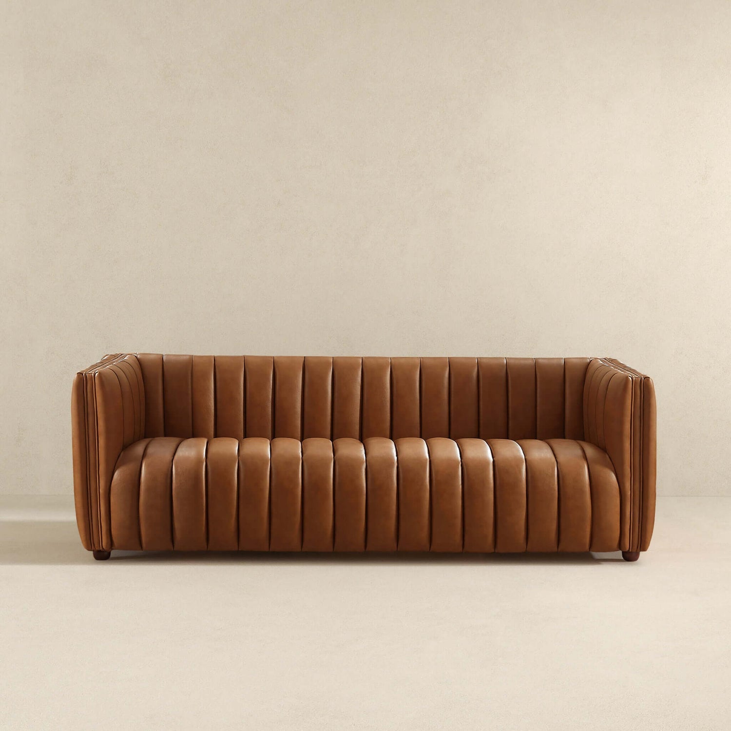 Erin Tight Back Leather Sofa | Tan