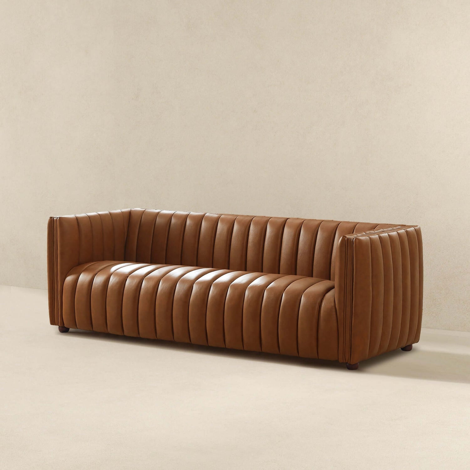 Erin Tight Back Leather Sofa | Tan