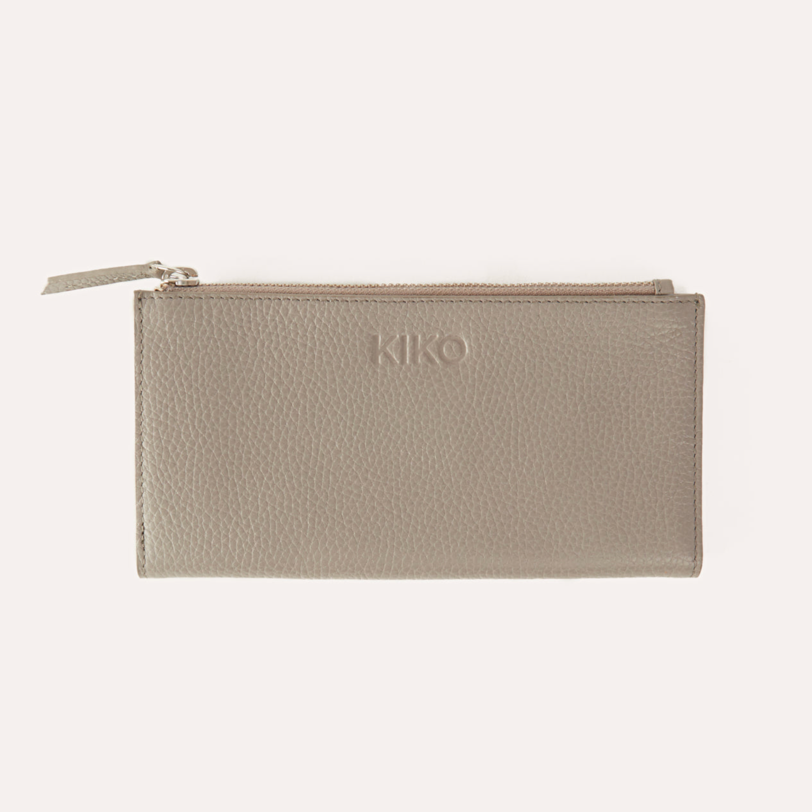 Kiko Grey Top Zip Leather Wallet