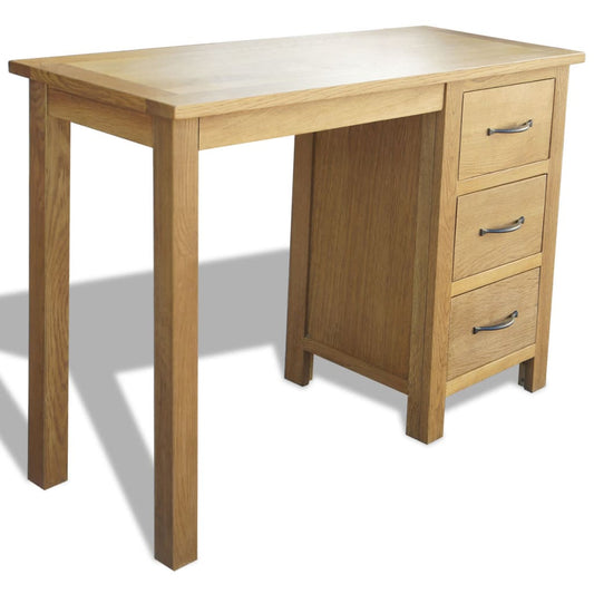 Solid Oak Desk with 3 Drawers