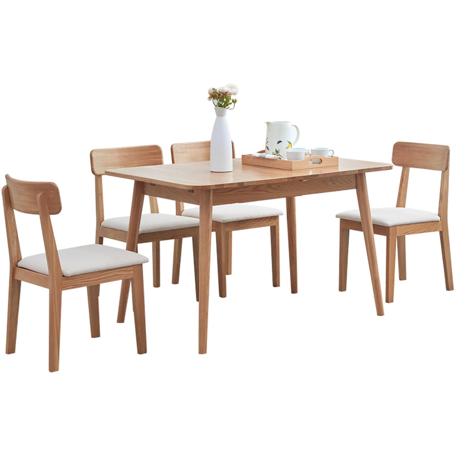 Solid Oak Expandable Dining Tale, Light Oak