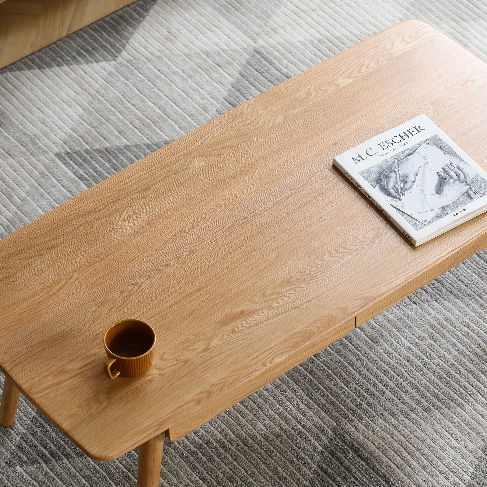 Solid Wood Low Coffee Table, Oak