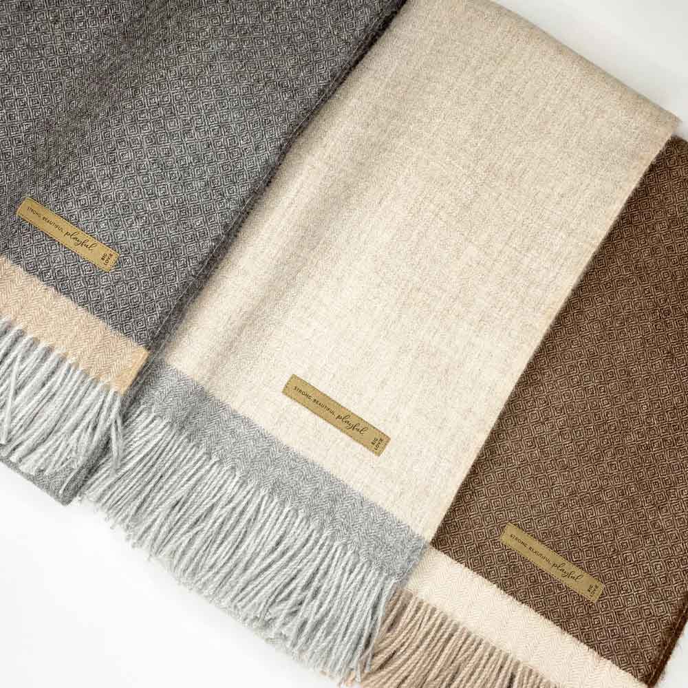 Soul Blanket |  Coco – Brown Ombre + Cream Stripe