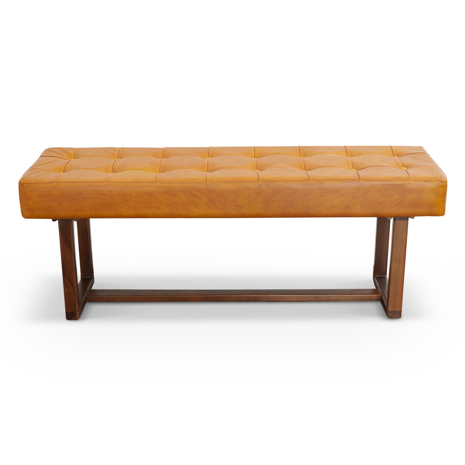 Carmen Leather Bench | Tan