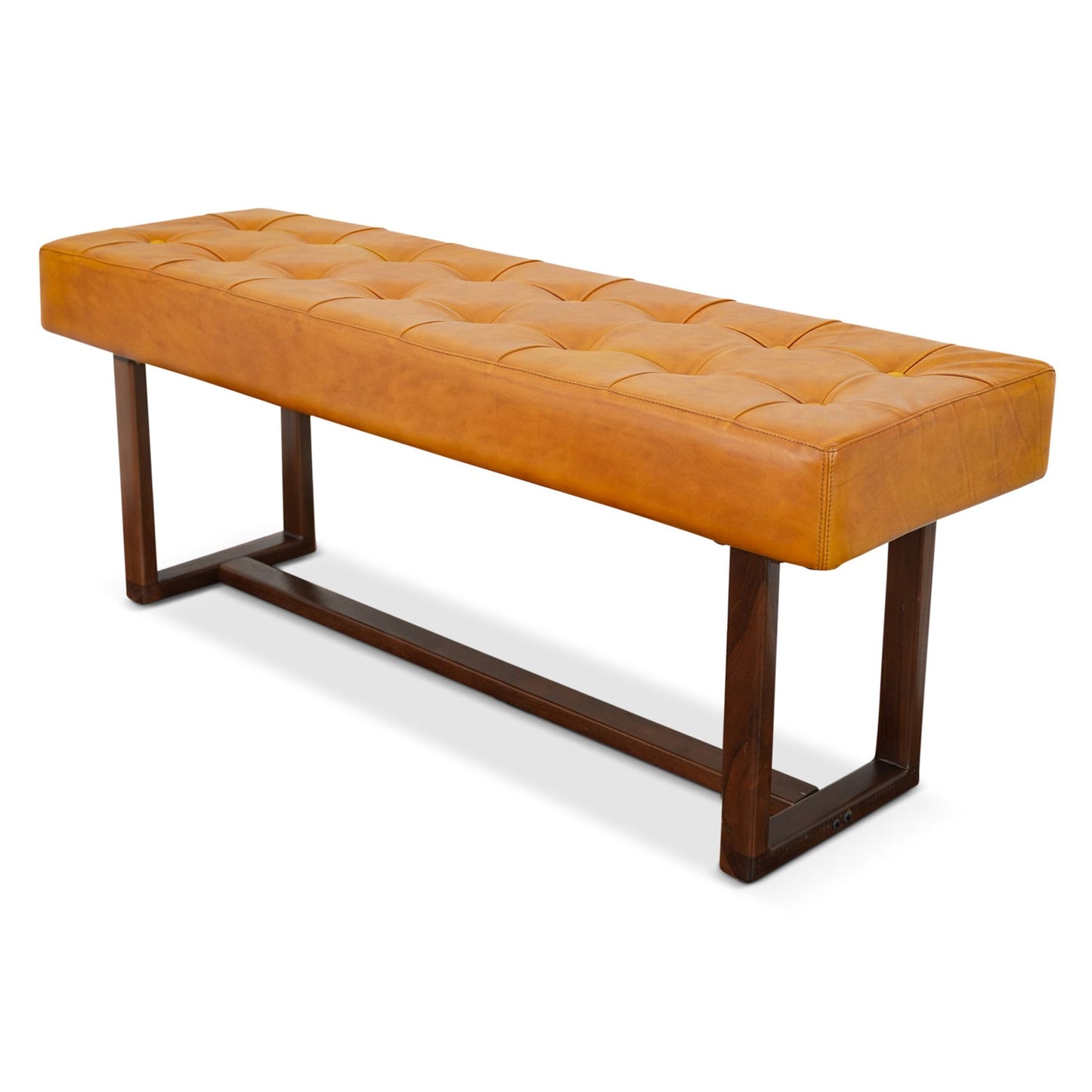 Carmen Leather Bench | Tan