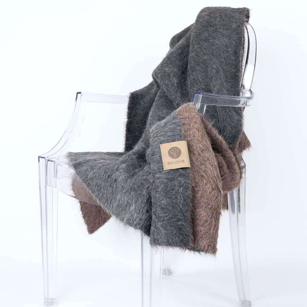 Suri Blanket | DDark Gray + Dark Brown