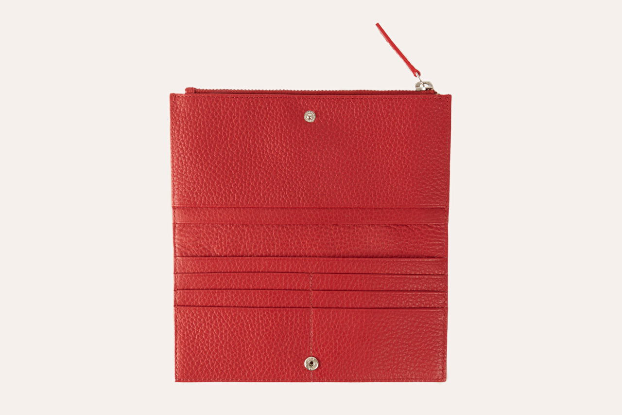 Top Zip Leather Wallet