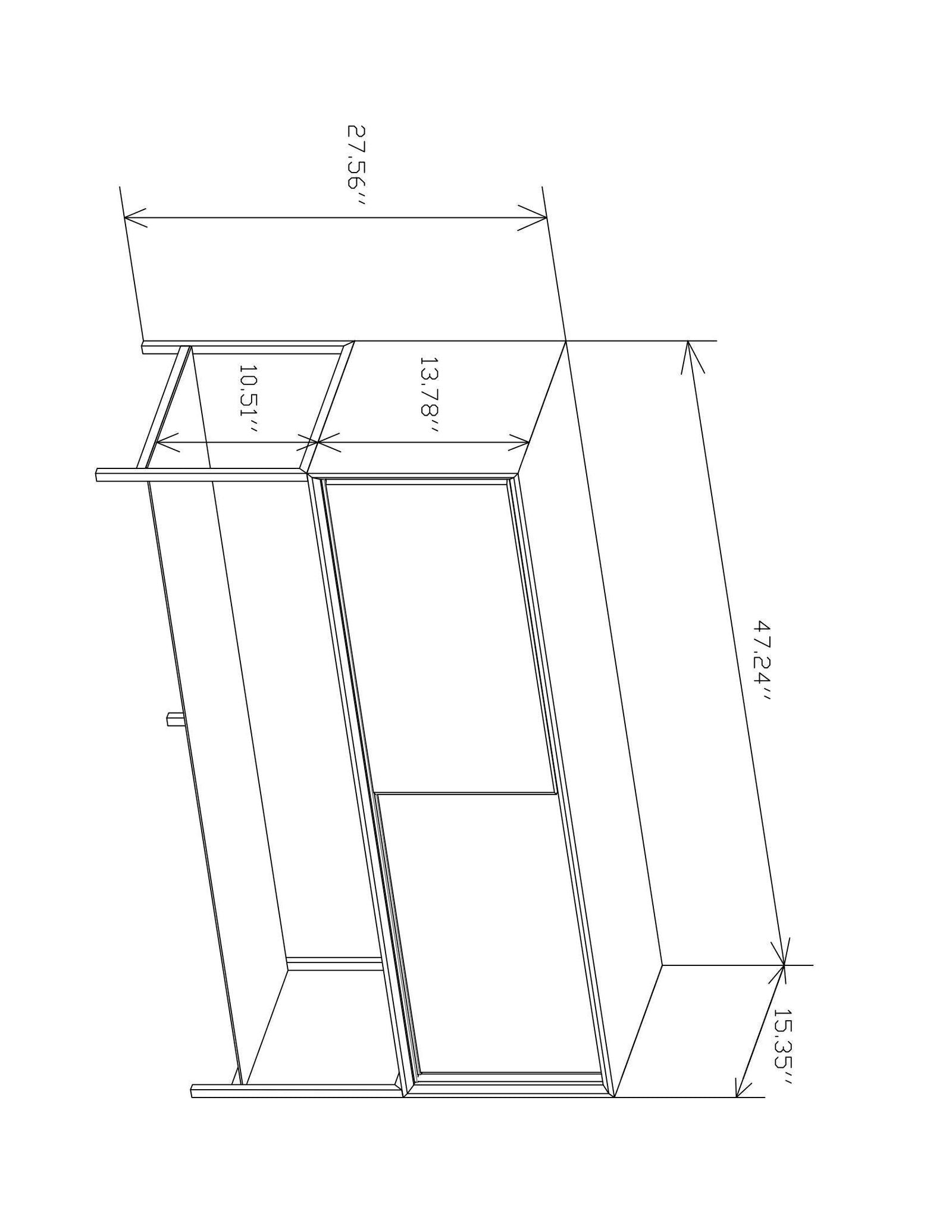 Two Door Sliding Oak Cabinet