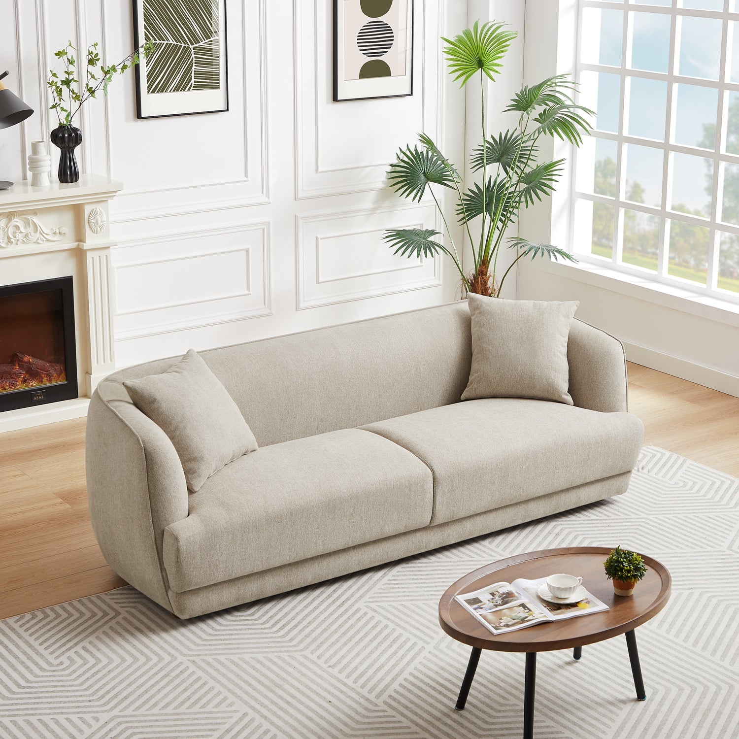 Linden Modern Linen Sofa | Mocha