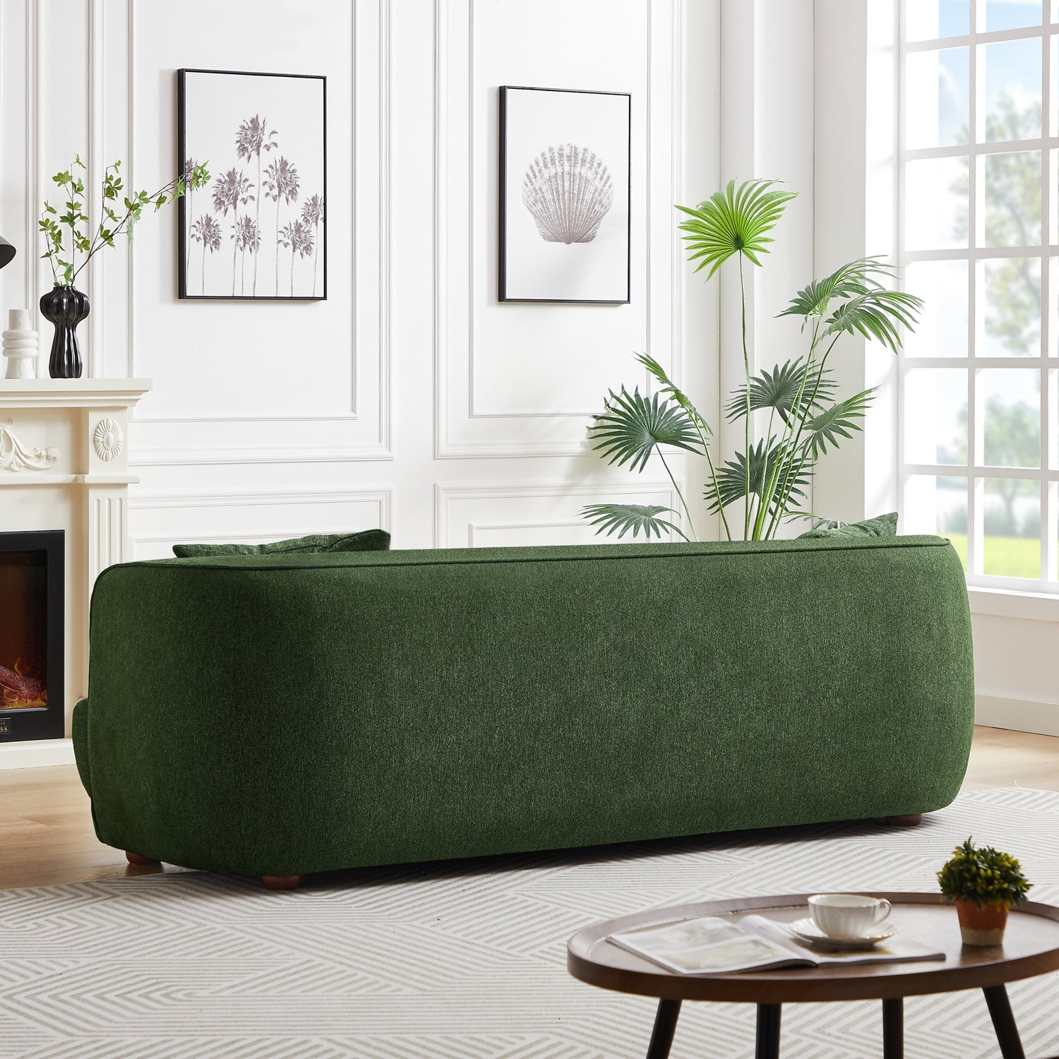 Linden Modern Linen Sofa | Green