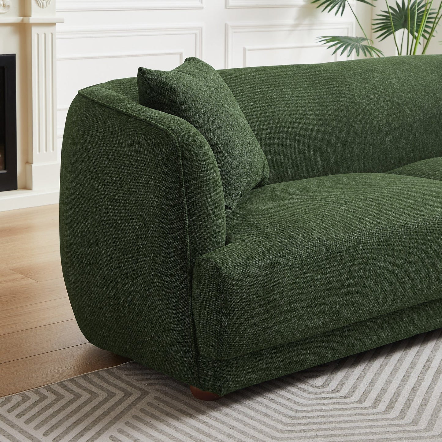 Linden Modern Linen Sofa | Green