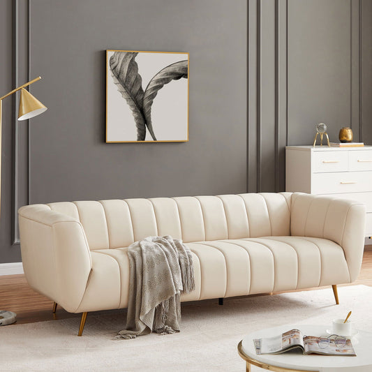 Vincent Leather Sofa | Cream