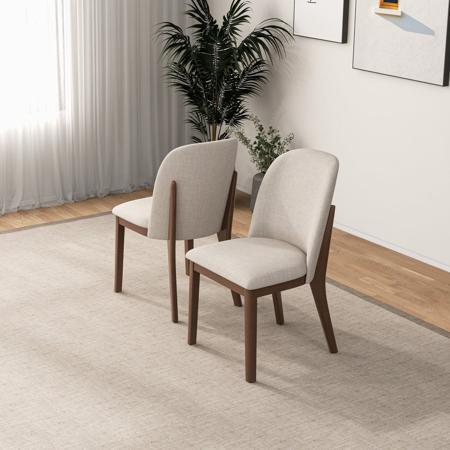 Kimberly Linen Dining Chair (Set Of 2) | Cream