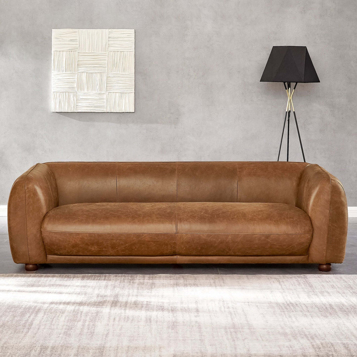 Malory Italian Leather Sofa Brown