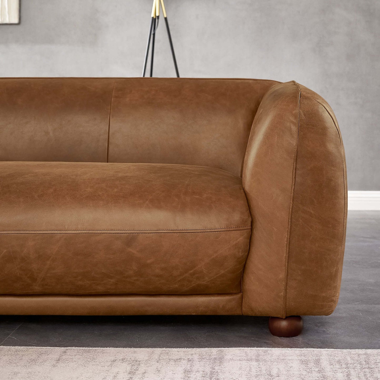 Malory Italian Leather Sofa Brown