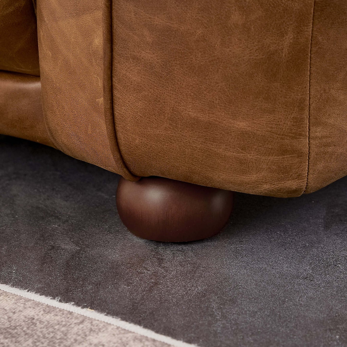 Malory Italian Leather Sofa Brown