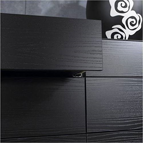 Woodgrain 6 Drawer Dresser, Black