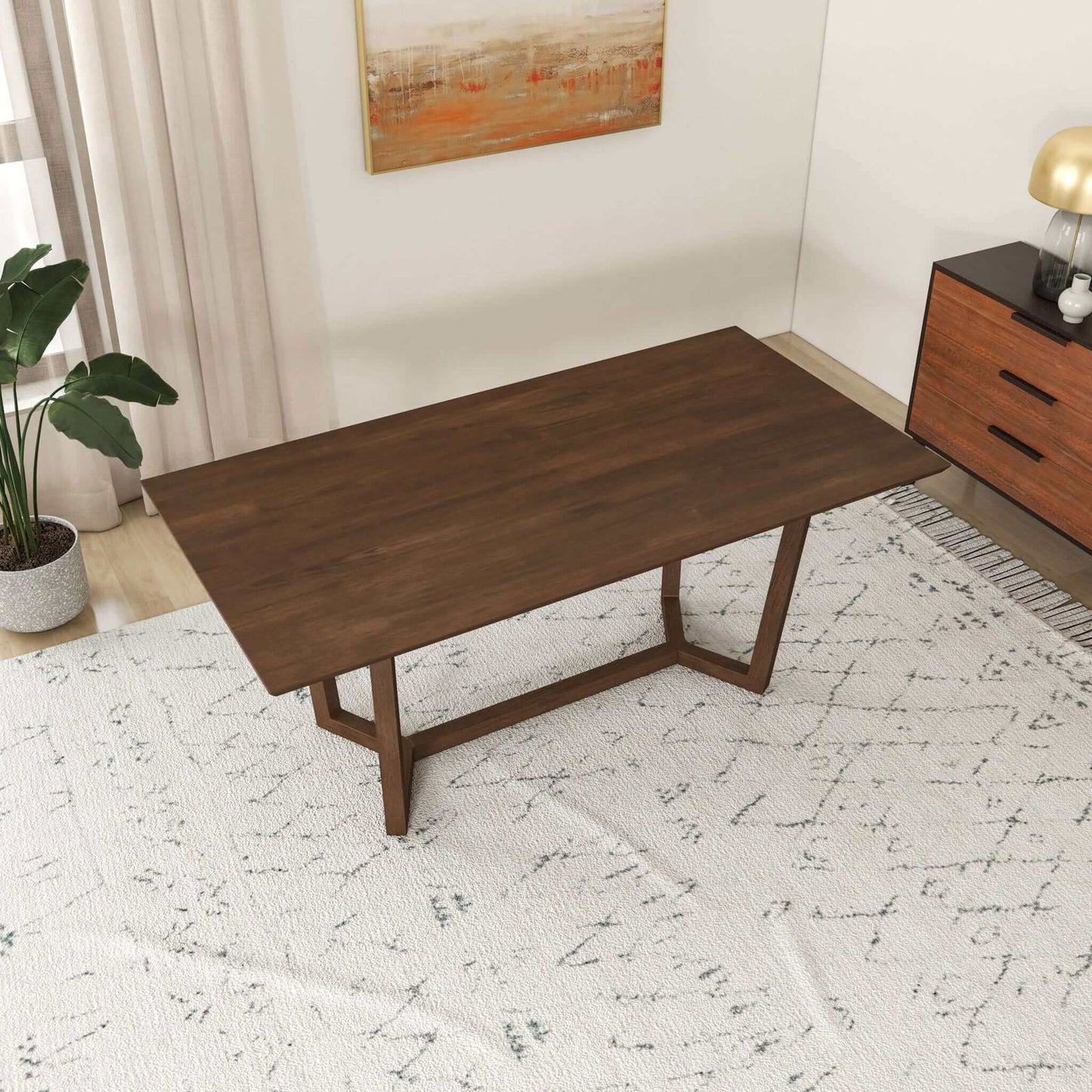 Zoe Solid Wood Dining Table | Brown