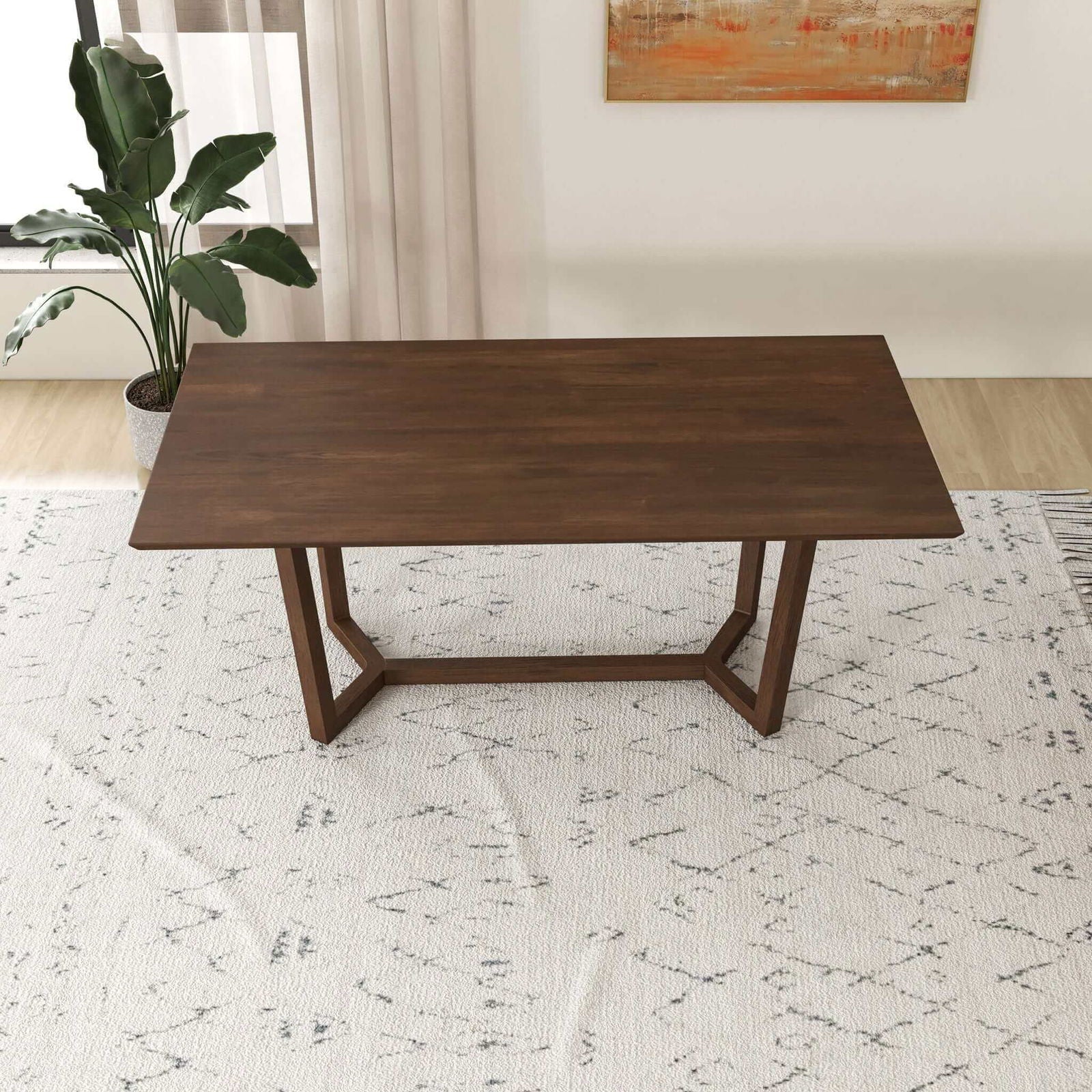 Zoe Solid Wood Dining Table | Brown