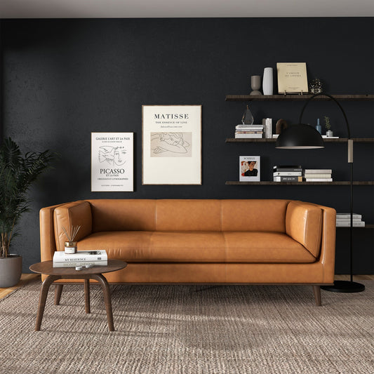 Brooklyn 85" Leather Sofa | Tan