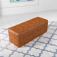 Rectangular Leather Bench | Tan