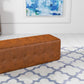 Rectangular Leather Bench | Tan