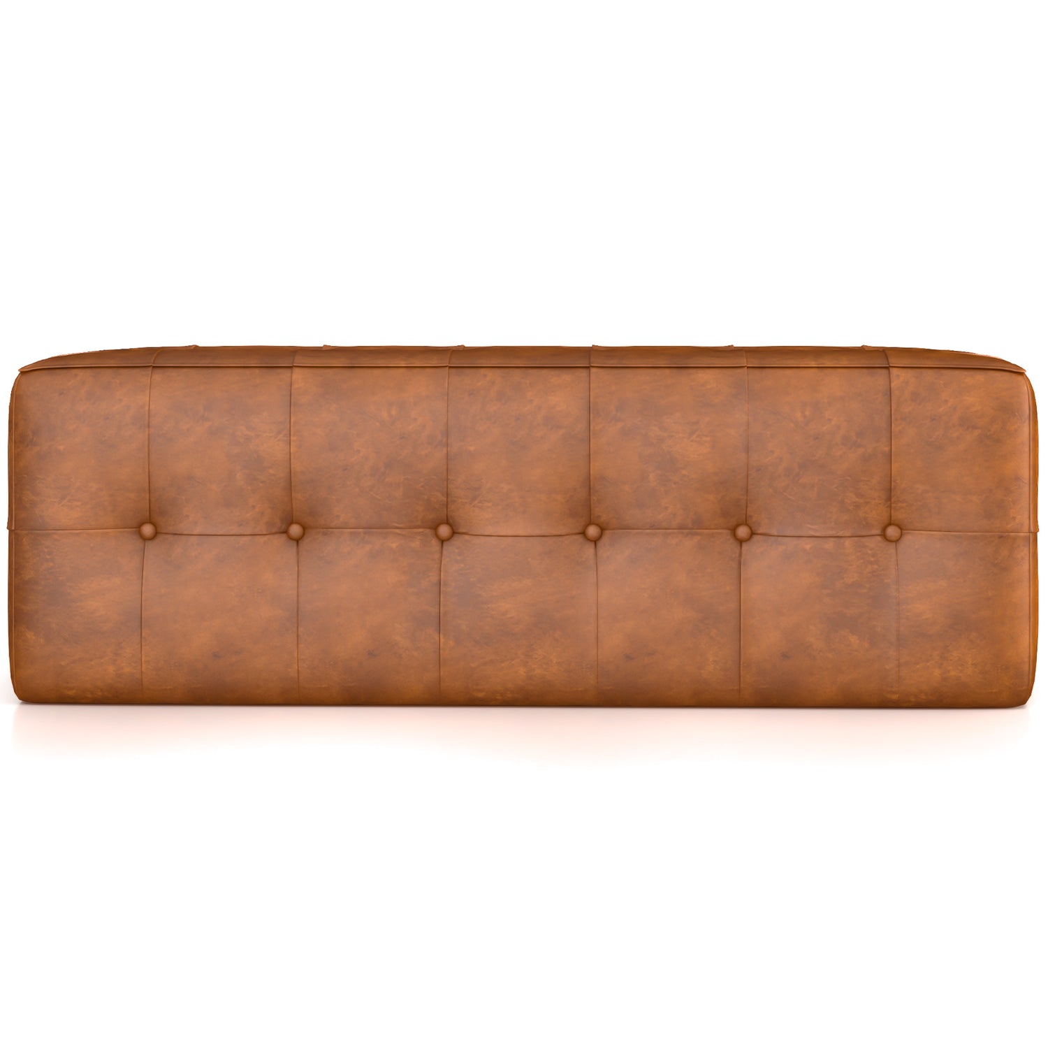 Rectangular Leather Bench | Tan