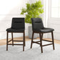 Leonard 24" Upholstered Counter Stools (Set of 2) Black Vegan Leather