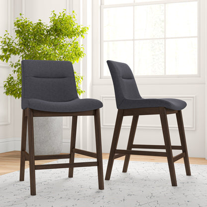 Leonard 24" Upholstered Counter Stools (Set of 2) Dark Grey Fabric