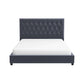 Debbie King Velvet Platform Bed | Grey