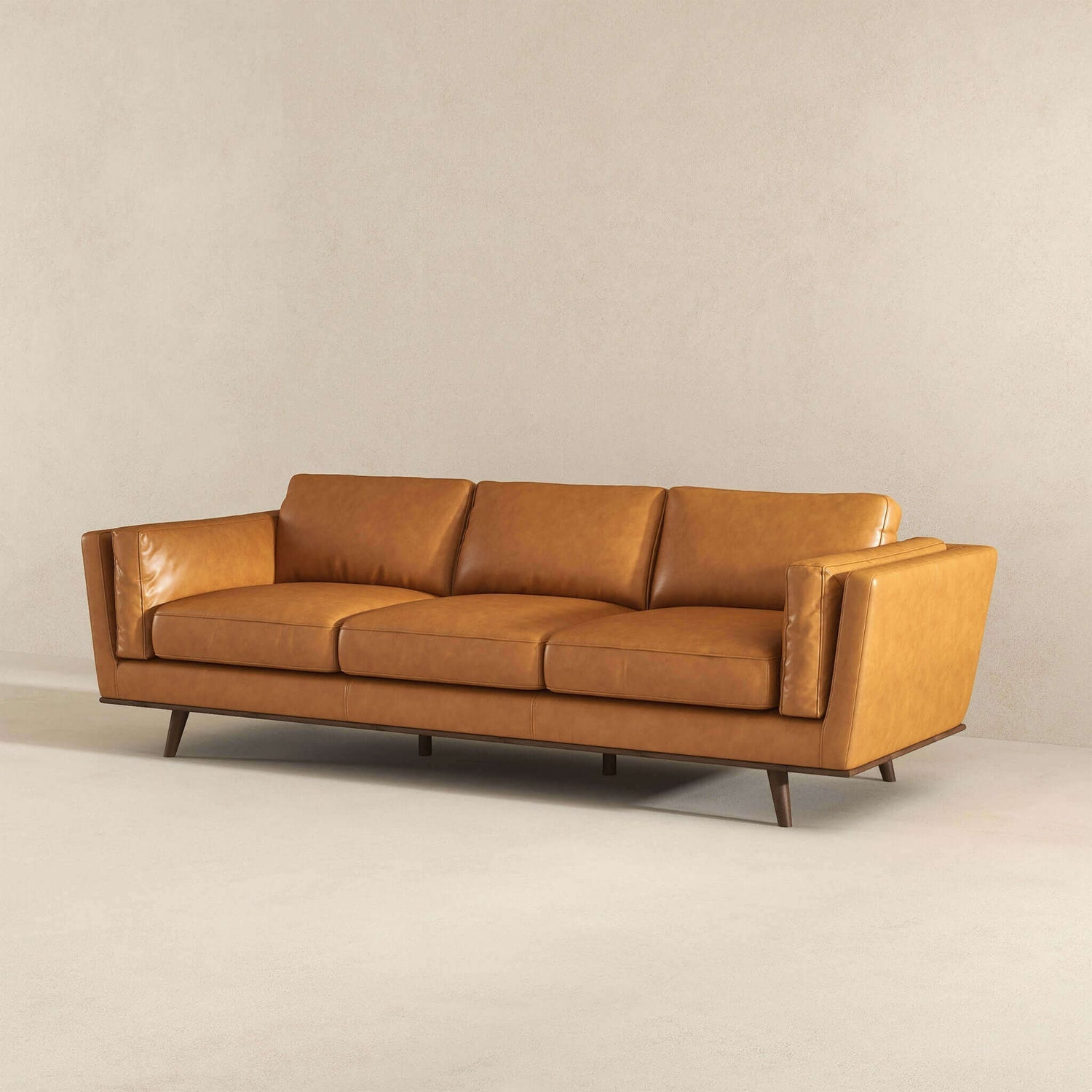 Fresno 91" Leather Sofa | Tan