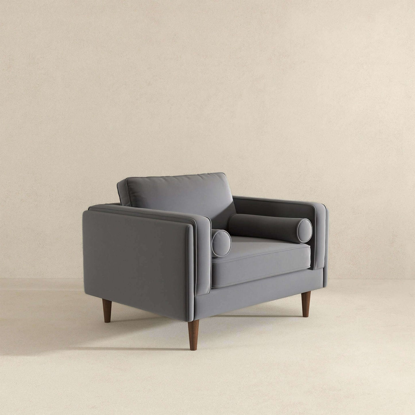 Fairfield Velvet Lounge Chair Grey