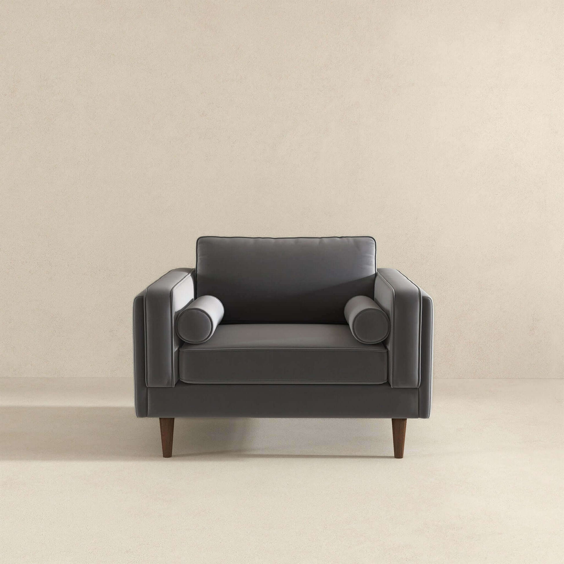 Fairfield Velvet Lounge Chair Grey