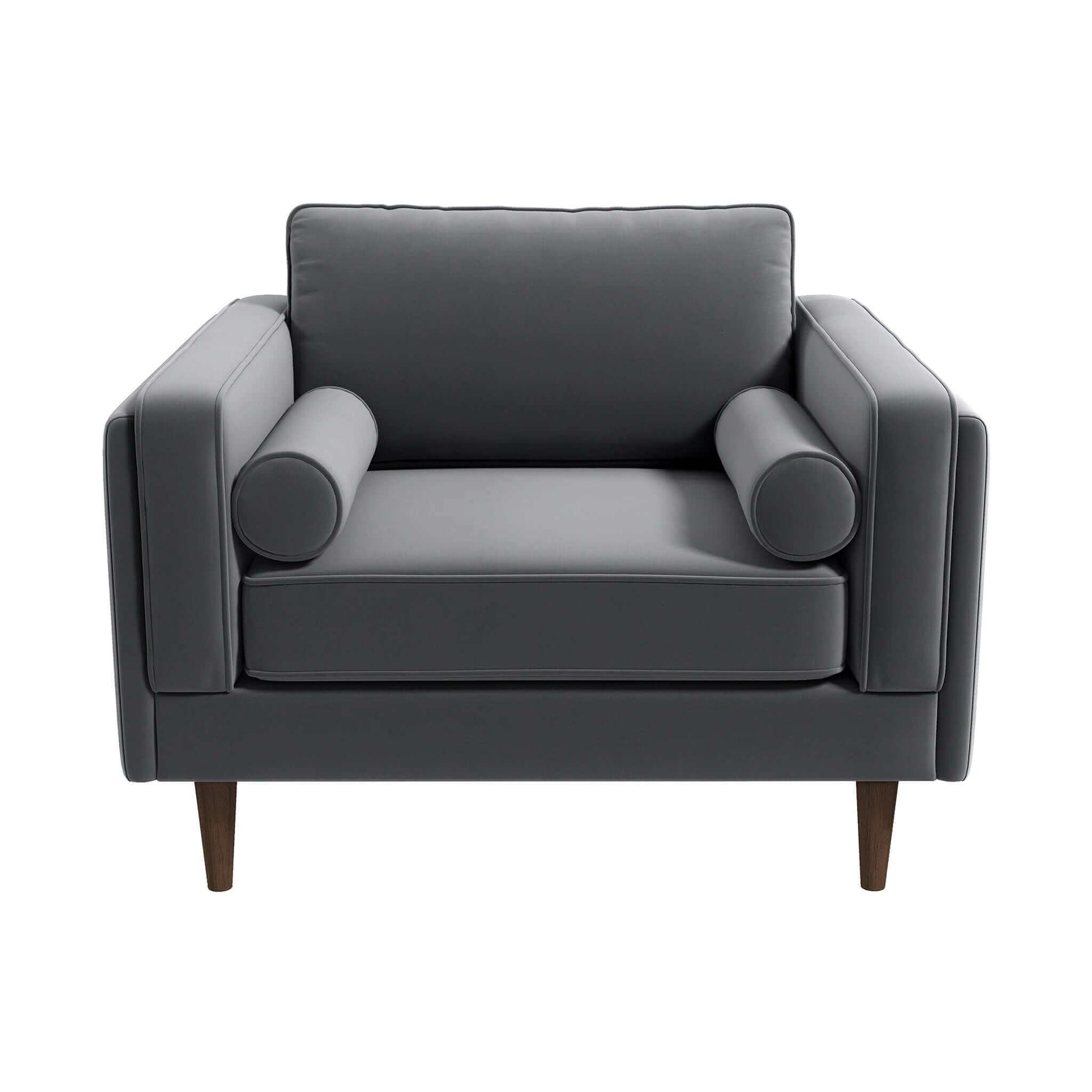 Fairfield Velvet Lounge Chair Grey