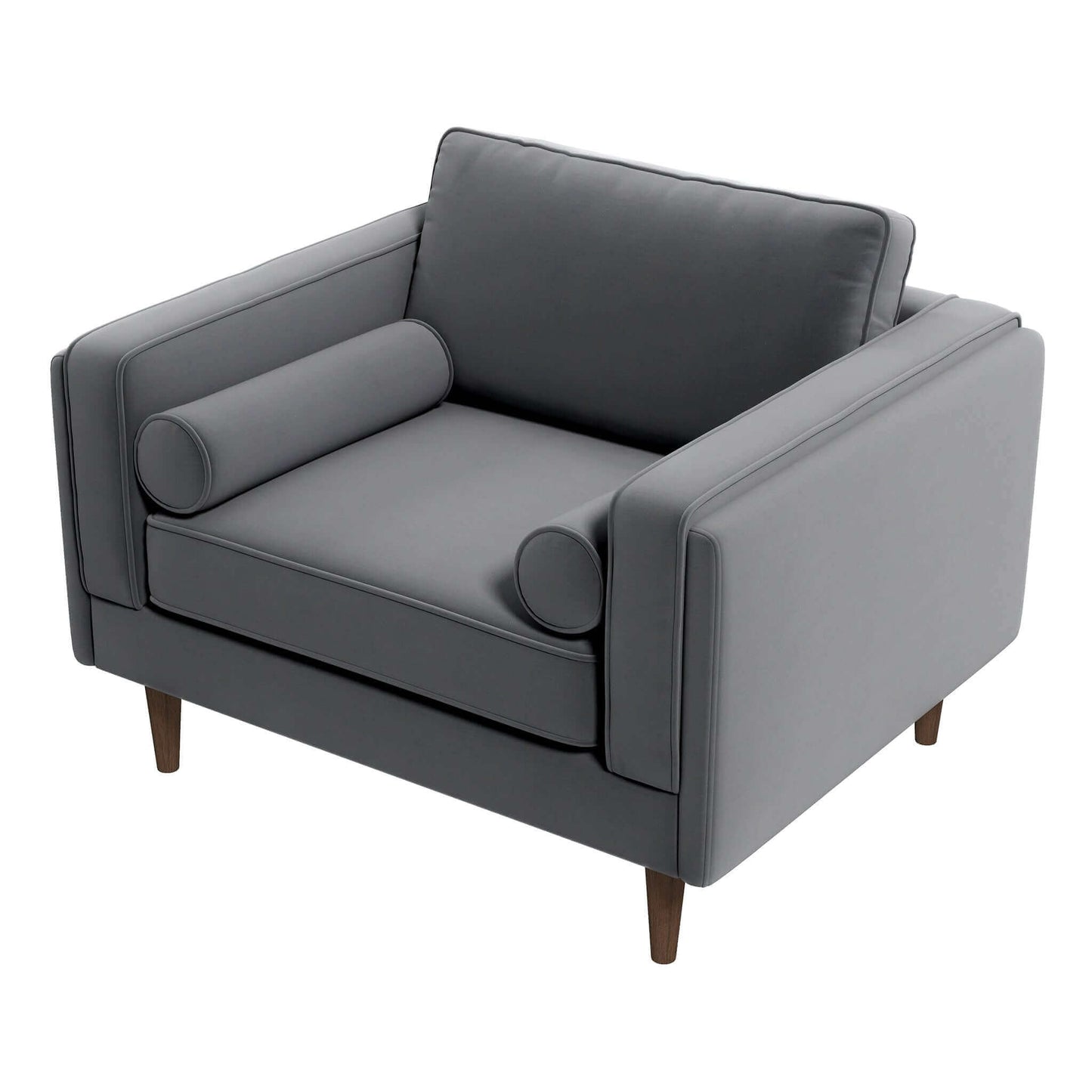 Fairfield Velvet Lounge Chair Grey