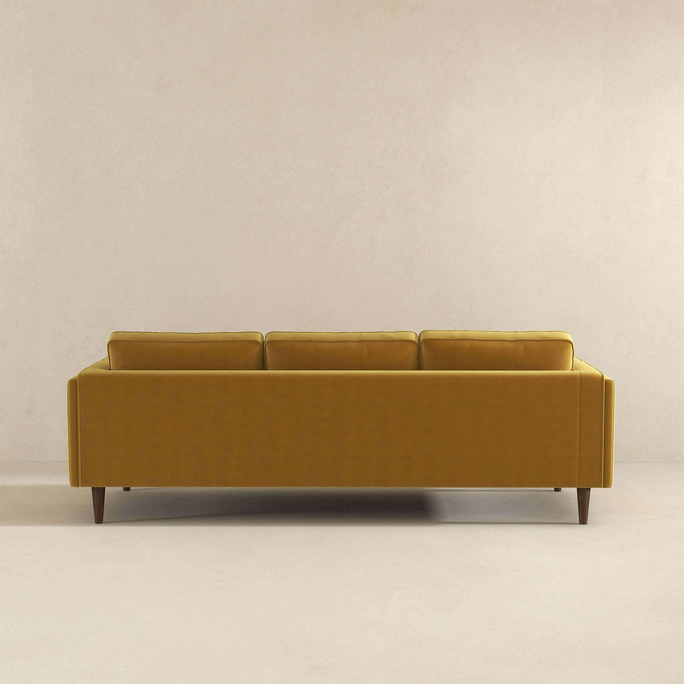 Dark Yellow 86" Velvet Sofa