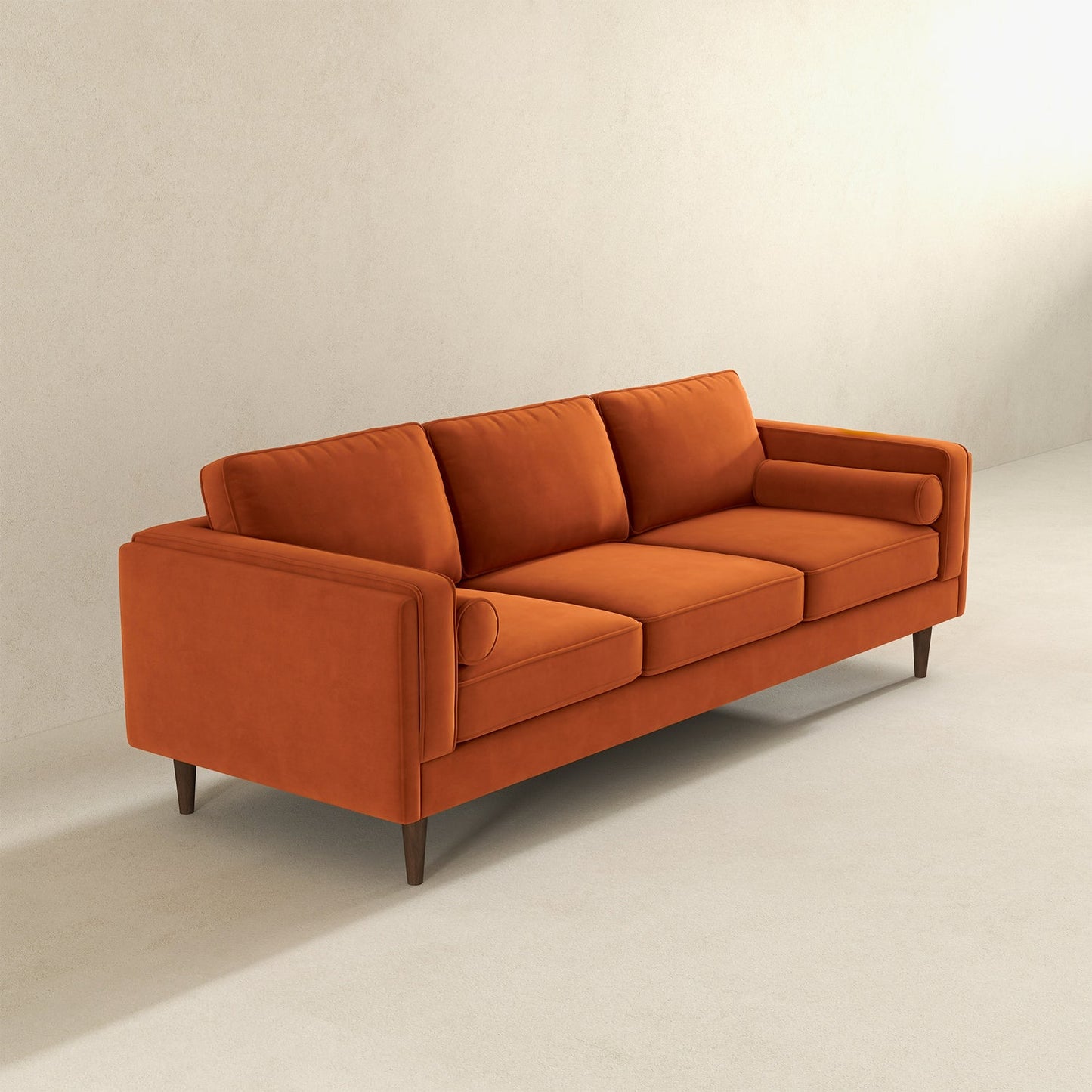 Fairfield 86" Velvet Sofa | Burnt Orange