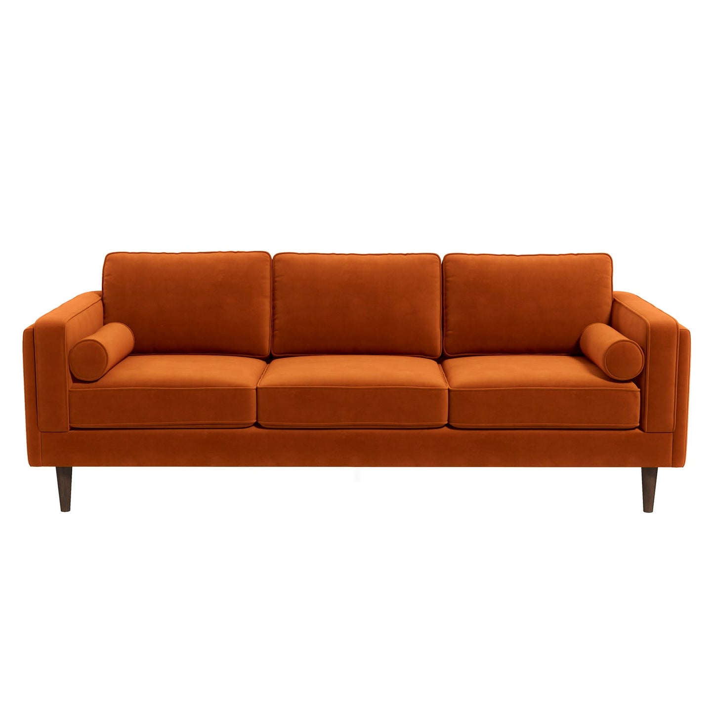 Fairfield 86" Velvet Sofa | Burnt Orange