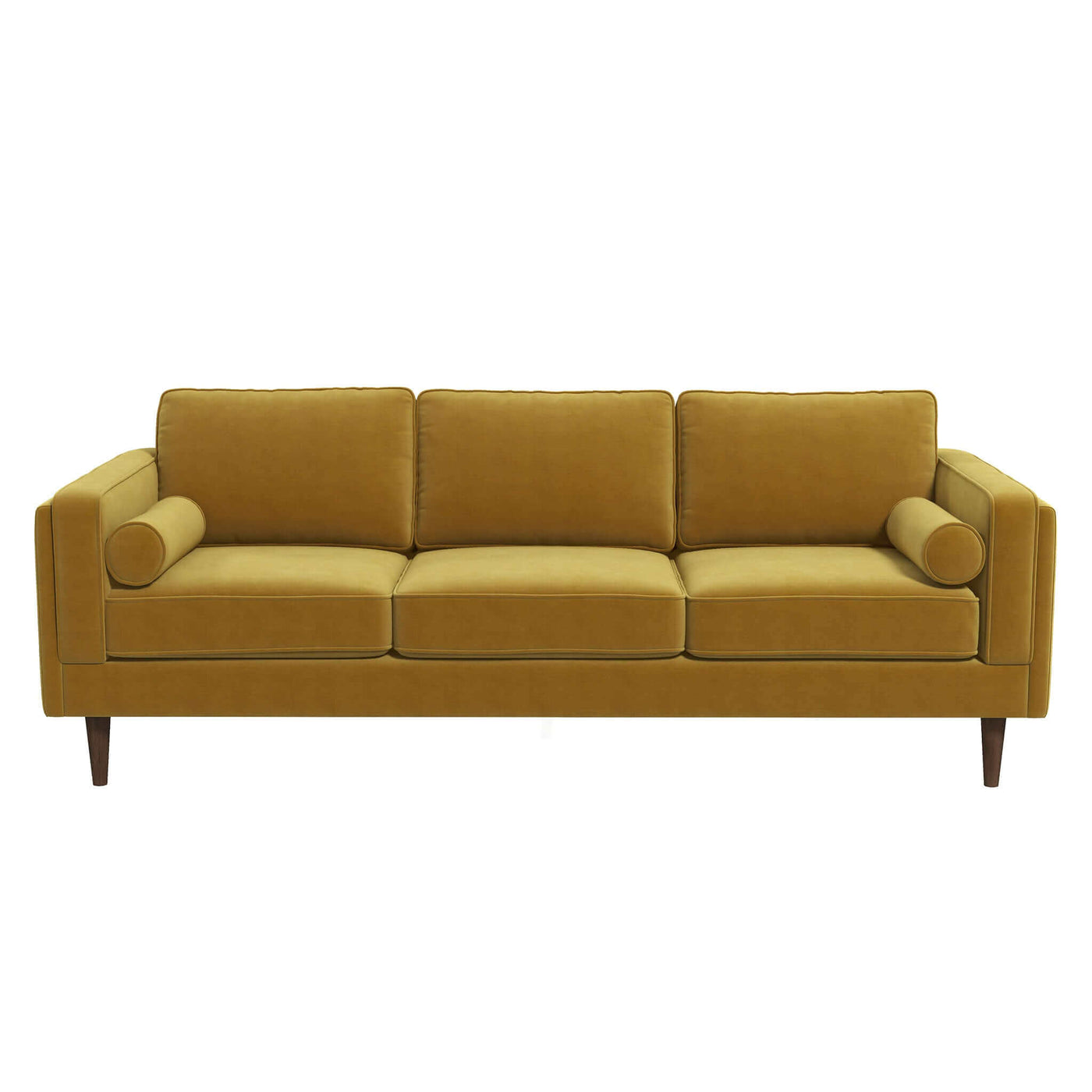 Dark Yellow 86" Velvet Sofa