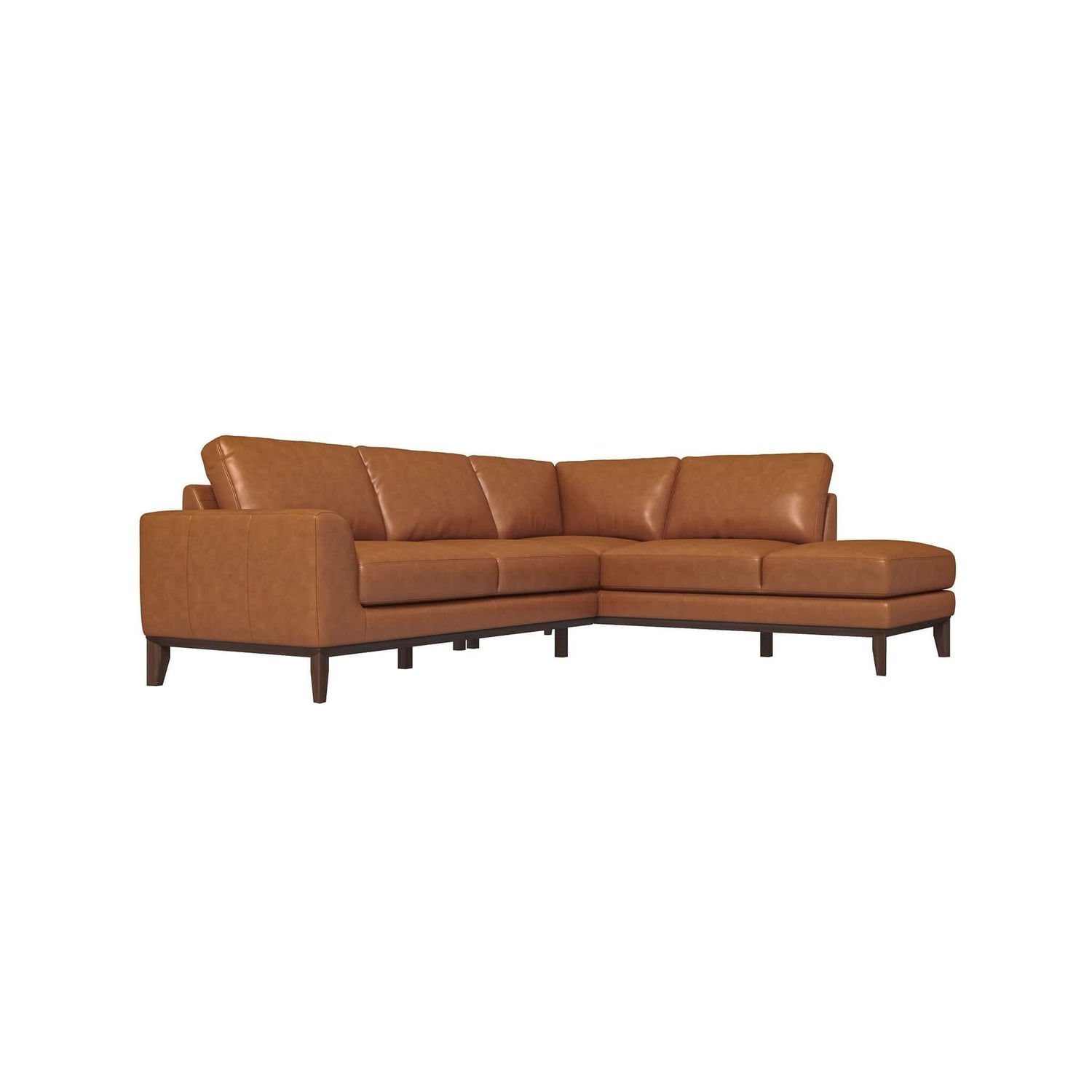 Lawrence Leather Sectional Sofa  | Tan