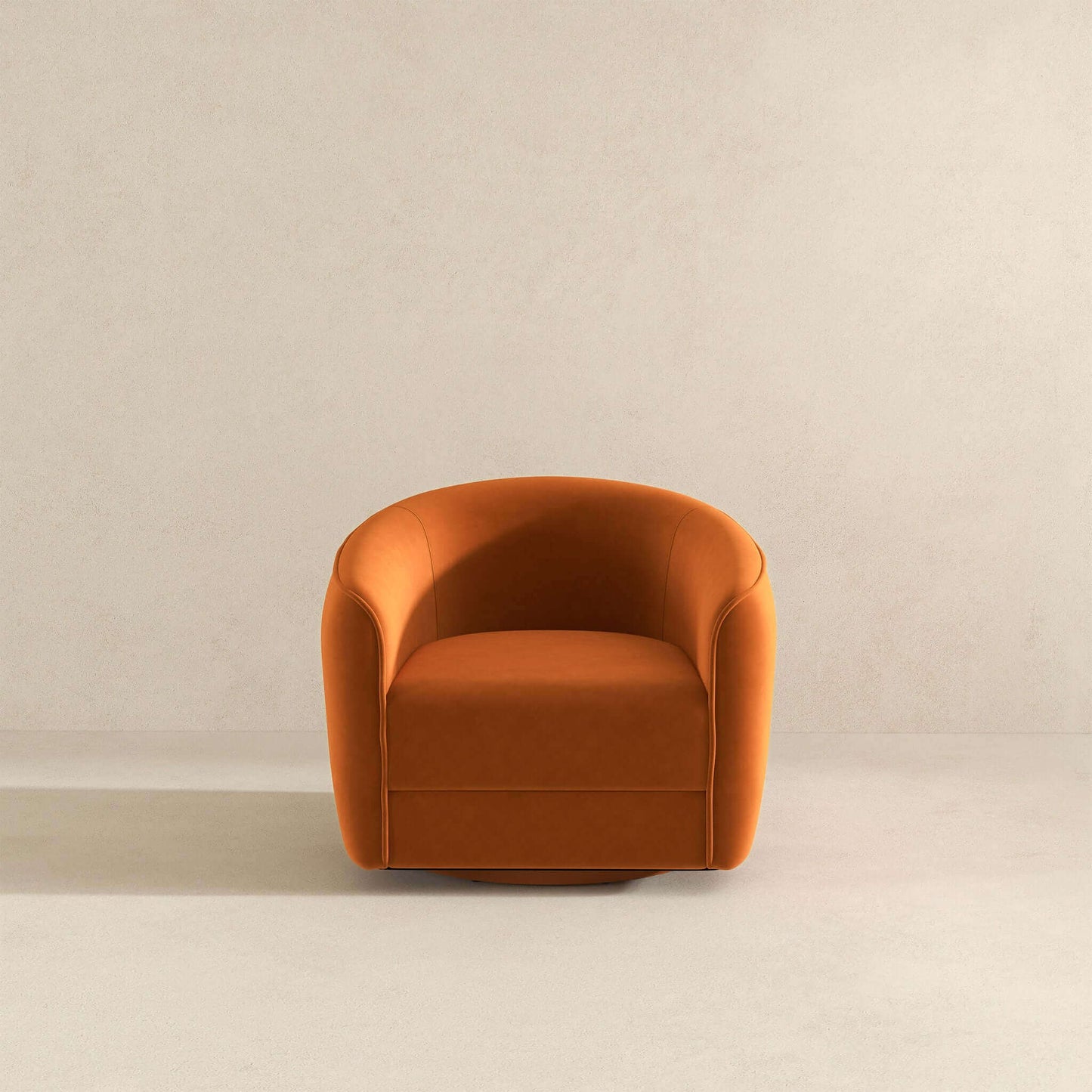 Ella Velvet Swivel Chair Burnt Orange 