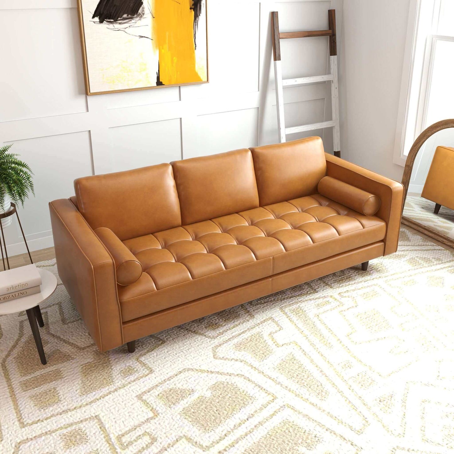 Elanna Leather 84" Sofa | Tan