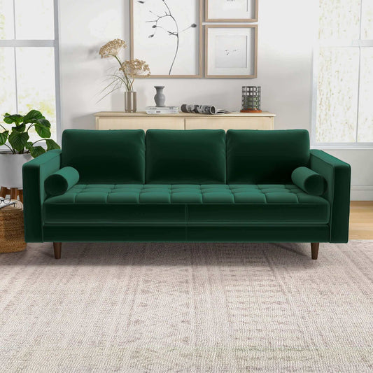 Elanna Linen 84" Sofa | Green