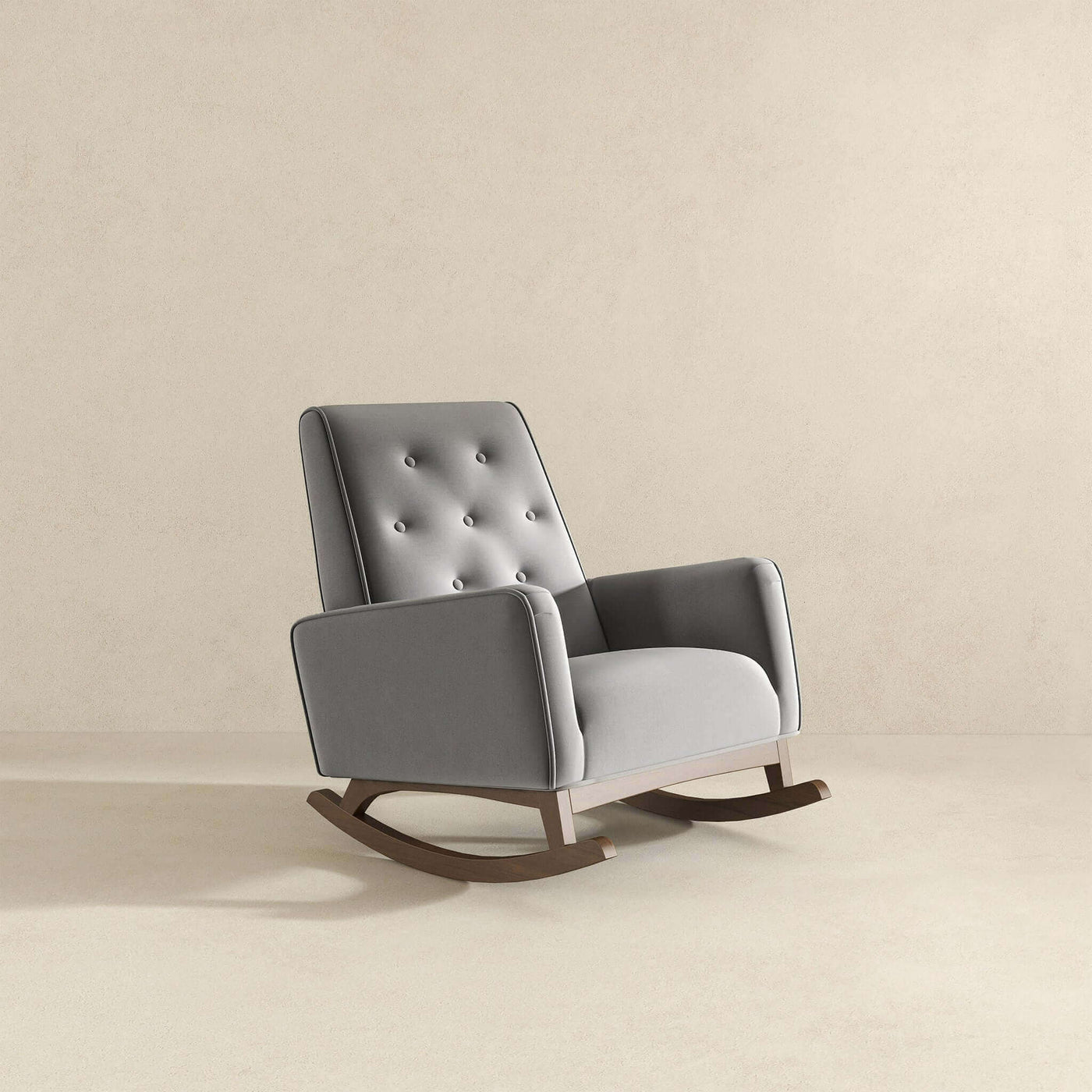 Grey Velvet Rocking Chair