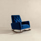 Dark Blue Velvet Rocking Chair