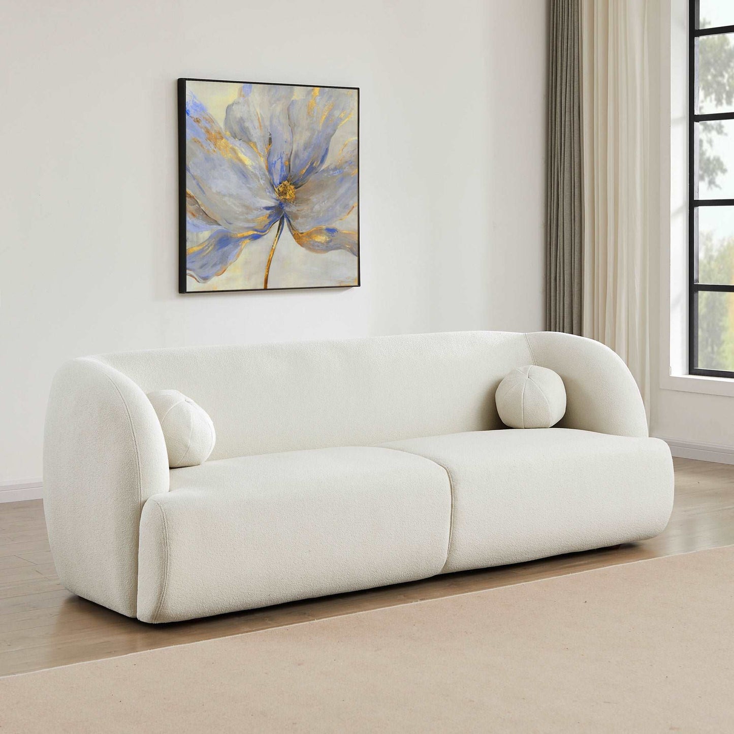 Sofa (Ivory Boucle Fabric)