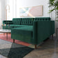 Carol Sectional Velvet Sofa with Right Chaise | Green