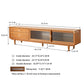 Solid Cherry Wood TV Cabinet with Glass Doors, Two Drawers