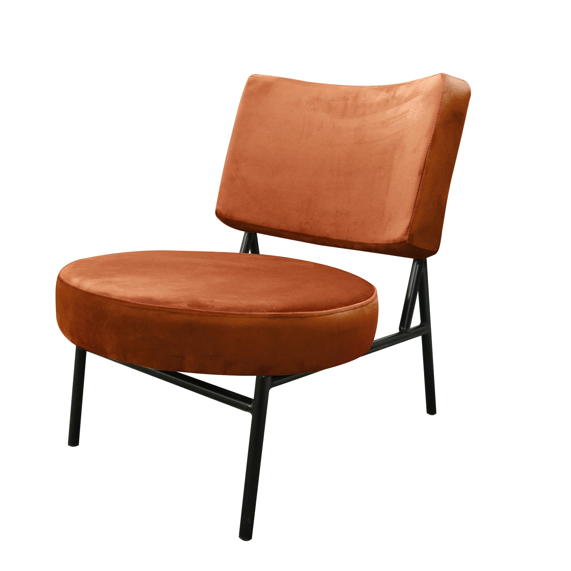 Sami Modern Orange Velvet Accent Chair